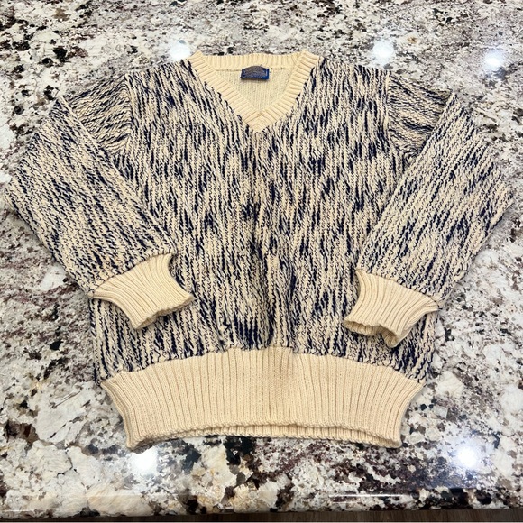 Men's Beige and Black Sweater - Picture 1 of 8
